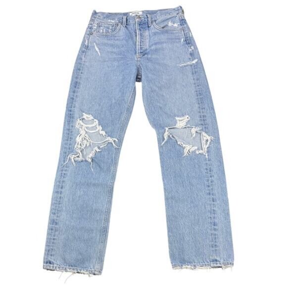 AGOLDE 90's Mid Rise Loose Fit Jeans Size 24 Fall Out - Picture 2 of 6